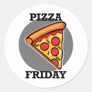 Pizza Friday Design - Classic Round Stickers