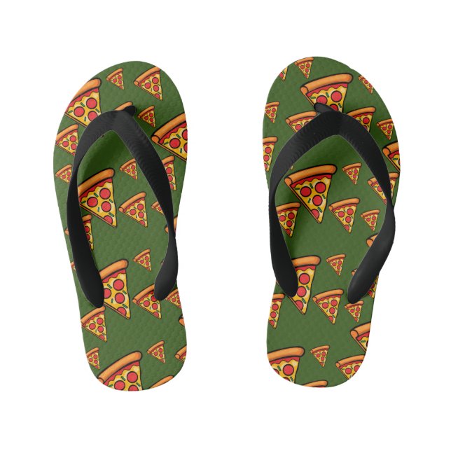 Pizza Friday Design - Kids Flip Flops (Footbed)