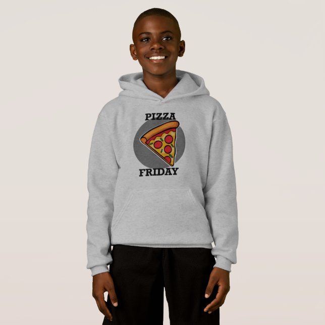 Pizza Friday Design - Kids' Pullover Hoodie (Front Full)