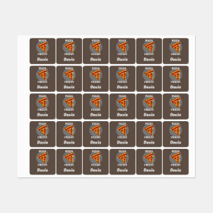 Pizza Friday Design - Small Square Clothing Label 