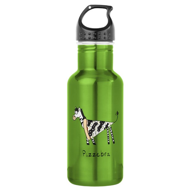 Pizza Funny Kids Zebra 532 Ml Water Bottle (Front)