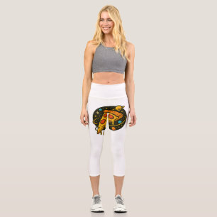 Pizza Galaxy – Cosmic Slice of Flavour Capri Leggings