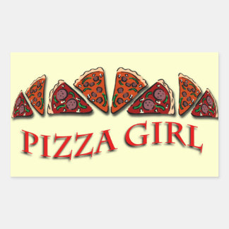 Pizza Girl Rectangular Sticker