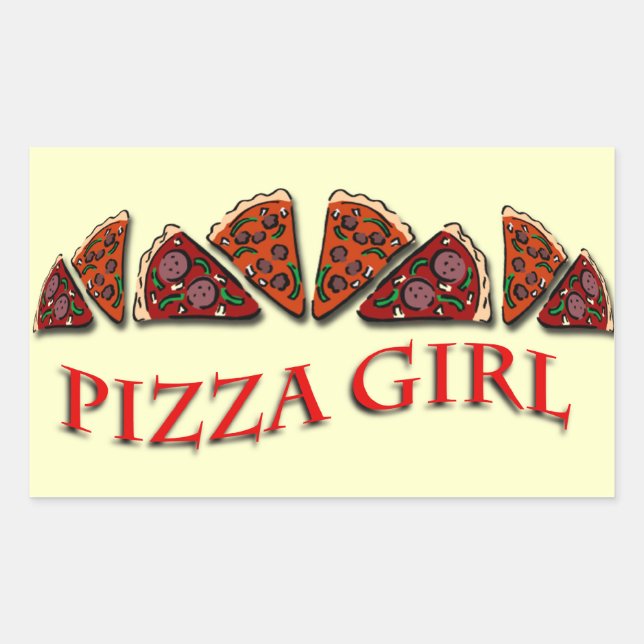Pizza Girl Rectangular Sticker (Front)