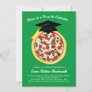 Pizza Graduation Party Invitation