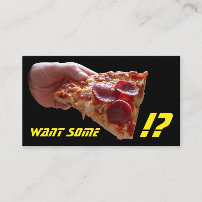 Pizza guy pizza delivery service as pizza taxi cab business card (Front)