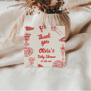 Pizza Hand Drawn Special Delivery Baby Shower Favour Tags