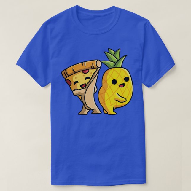 Pizza Hawaii couple  dancing Pineapple and Pizza L T-Shirt (Design Front)