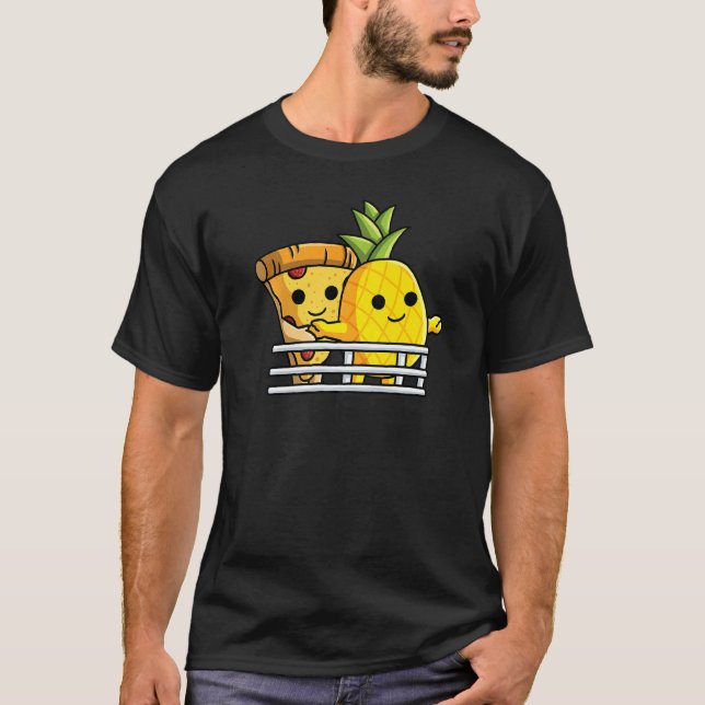 Pizza Hawaii   Pineapple And Pizza At Ship Railing T-Shirt (Front)