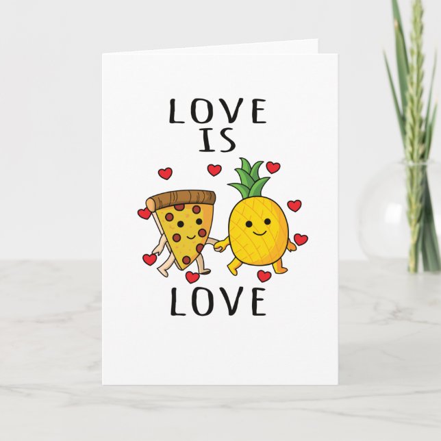 Pizza Hawaii Pineapple Pizza Food Card (Front)