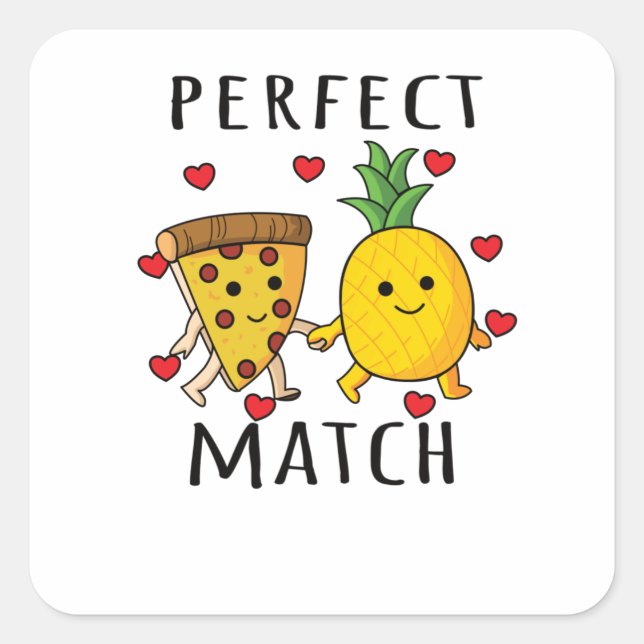 Pizza Hawaii Pineapple Pizza Food Square Sticker (Front)