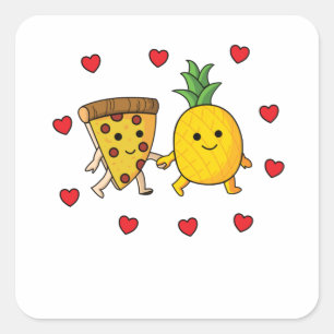 Pizza Hawaii Pineapple Pizza Food Square Sticker
