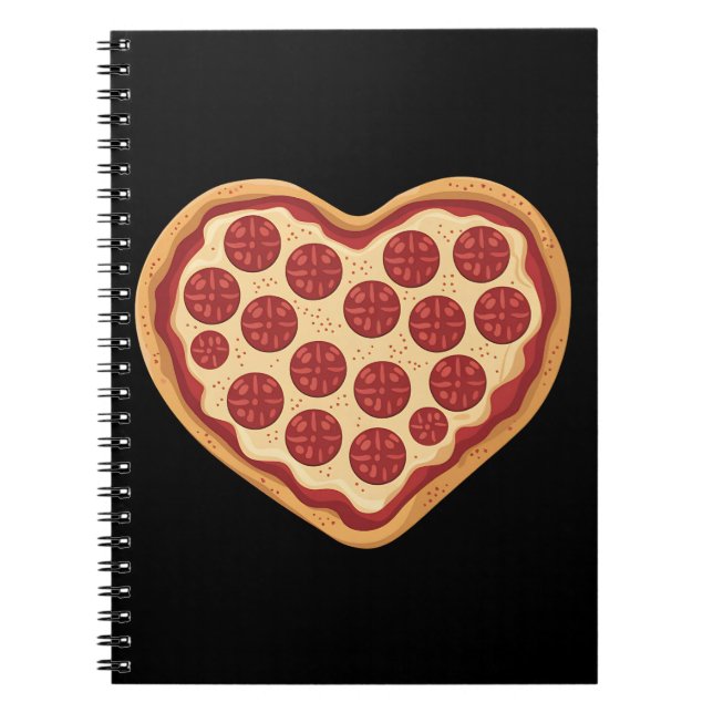 Pizza Heart Shaped Cute Valentine's Day Notebook (Front)