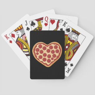 Pizza Heart Shaped Cute Valentine's Day Playing Cards