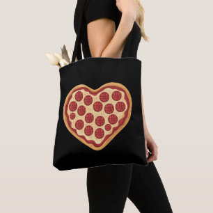 Pizza Heart Shaped Cute Valentine's Day Tote Bag