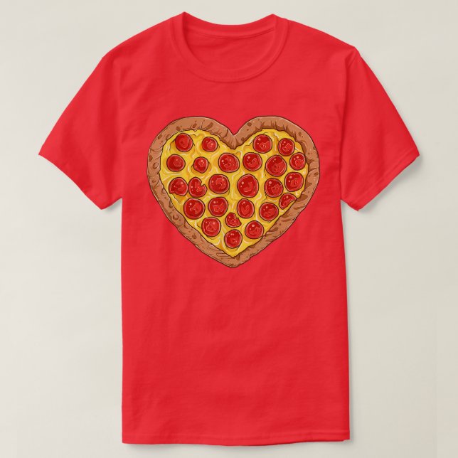 Pizza Heart Valentines Day Gifts Men Women Peppero T-Shirt (Design Front)