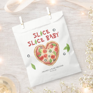 pizza heart watercolor baby shower favour bag