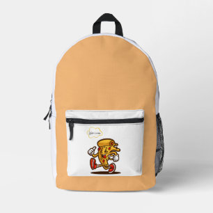 pizza, here i come printed backpack