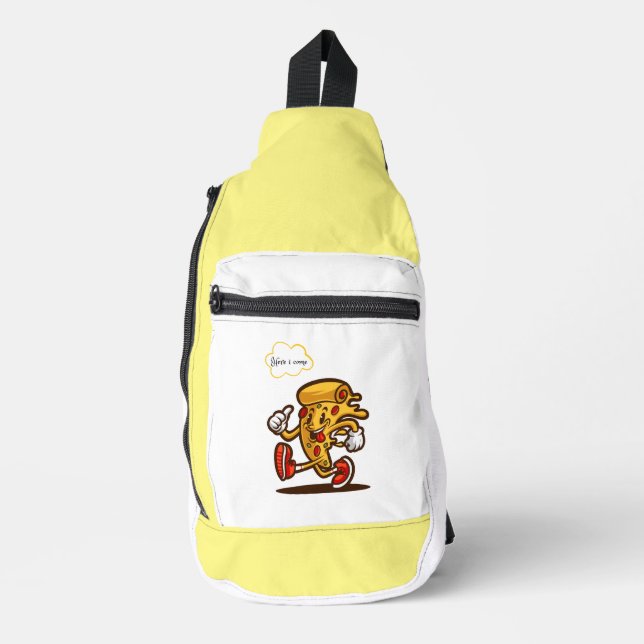 pizza, here i come sling bag (Front)