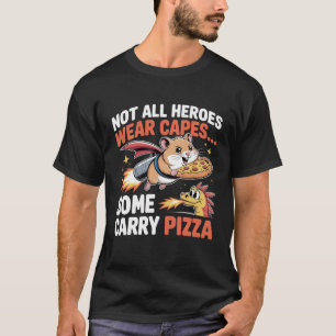 Pizza Hero Hamster Funny Space Delivery T-Shirt