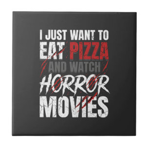 Pizza Horror Movies Halloween Design_1 Ceramic Tile