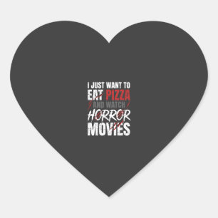 Pizza Horror Movies Halloween Design_1 Heart Sticker