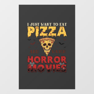 Pizza Horror Movies Halloween Skull Bats Spiderweb