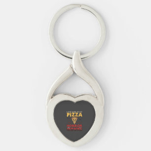 Pizza Horror Movies Halloween Skull Bats Spiderweb Key Ring