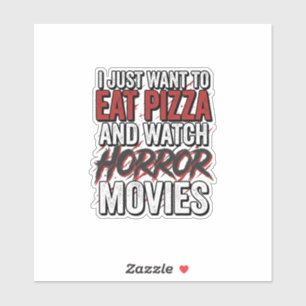 Pizza Horror Movies Vintage Halloween Typography S