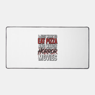 Pizza Horror Movies Vintage Halloween Typography S Desk Mat