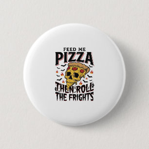 Pizza Horror Shirt Vintage Engraving Movie Night D 6 Cm Round Badge