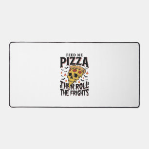 Pizza Horror Shirt Vintage Engraving Movie Night D Desk Mat
