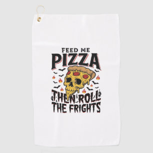 Pizza Horror Shirt Vintage Engraving Movie Night D Golf Towel