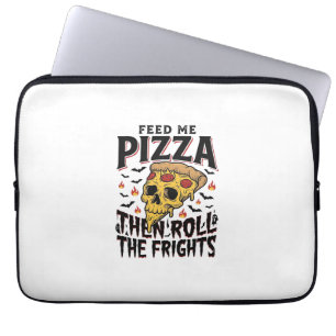 Pizza Horror Shirt Vintage Engraving Movie Night D Laptop Sleeve