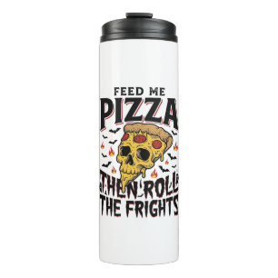 Pizza Horror Shirt Vintage Engraving Movie Night D Thermal Tumbler