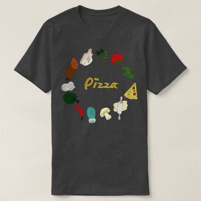 Pizza Ingredients 2 T-Shirt (Design Front)