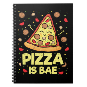 Pizza Is Bae - Cute Kawaii Funny Cartoon - Novelty Notebook