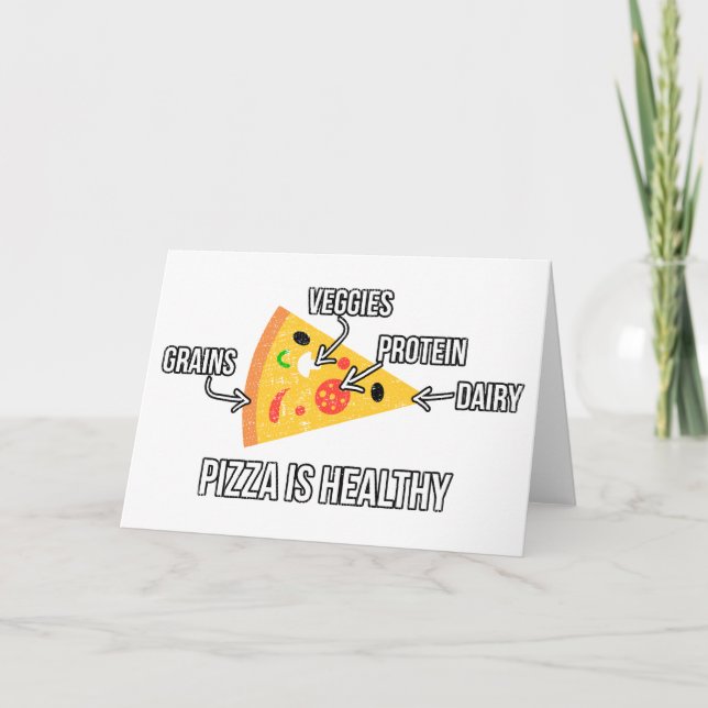 Pizza Is Healthy - Carbs - Funny Novelty Fitness Card (Front)