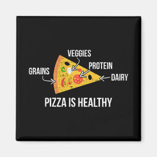 Pizza Is Healthy - Carbs - Funny Novelty Fitness Magnet