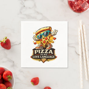 Pizza Is My Love Funny Pizza Lover Gift Napkin