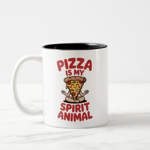 Pizza Is My Spirit Animal Two-Tone Coffee Mug