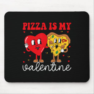 Pizza Is My Valentine Valentines Day Heart Peppero Mouse Pad