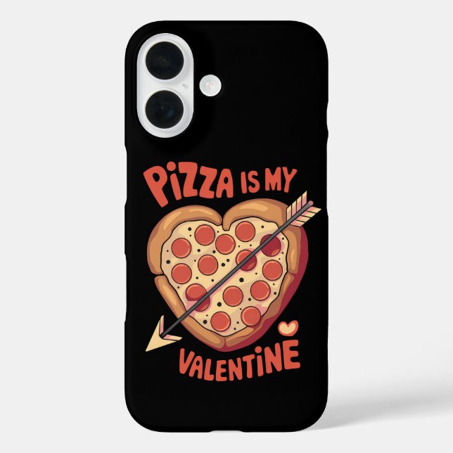Pizza Is My Valentine's Day Funny Case-Mate iPhone Case (Back)