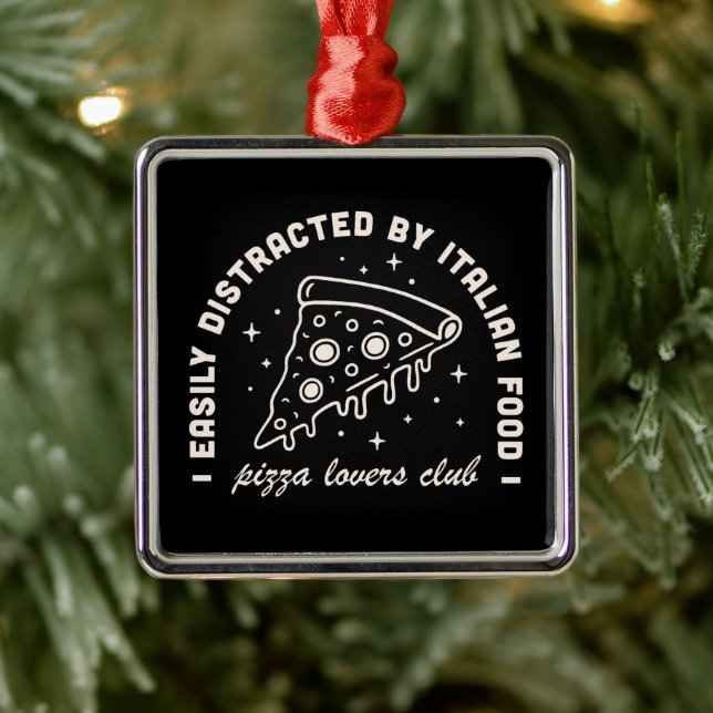  Pizza Italian food lover funny quotes Metal Ornament (Tree)