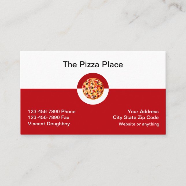 Pizza Italian Restaurant Modern Business Cards (Front)