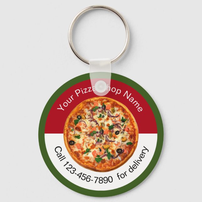 Pizza Italian Restaurant Promotional Keychains (Front)