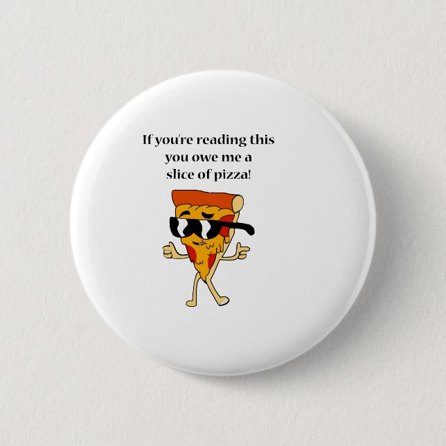 pizza love 6 cm round badge (Front)