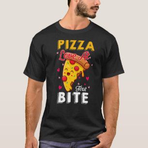 Pizza Love At First Bite Valentine Italian Pizza F T-Shirt