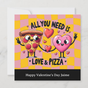 Pizza Love Valentines Day Postcard