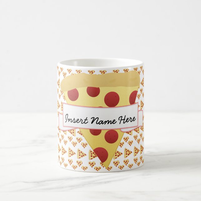 Pizza Lover Customisable Monogram Coffee Mug (Center)